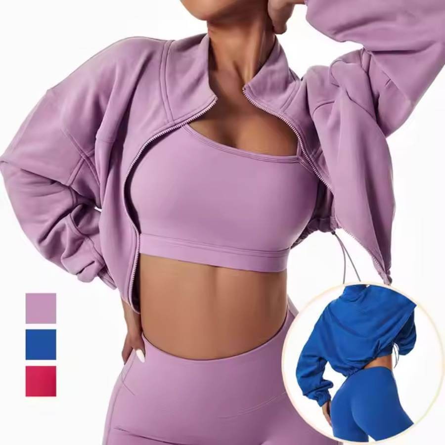Cocoarm Women Sweat Jacket Cropped(S-Taro )
