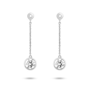 Lab-Grown Diamond 2ct. tw. Round Brilliant Double Drop Earrings | White