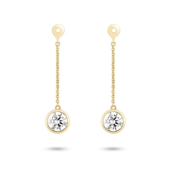 Lab-Grown Diamond 2ct. tw. Round Brilliant Double Drop Earrings | White